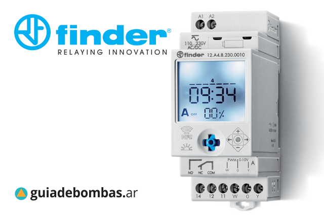Finder Tipo 12.A4: programación inteligente para gestión eficiente del bombeo